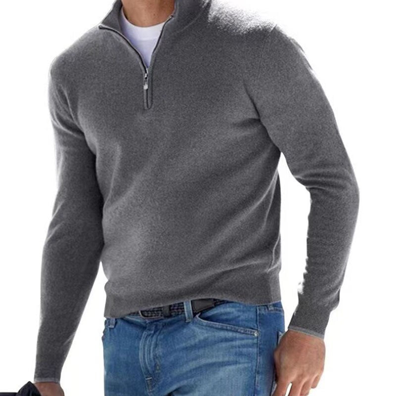 Leonardo | Eleganter Strickpullover mit Reißverschluss für Herren